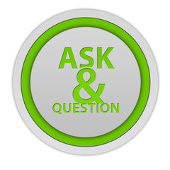 Q&A  circular icon on white background