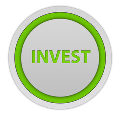 Invest circular icon on white background
