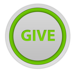 Give circular icon on white background