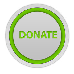 Donate circular icon on white background