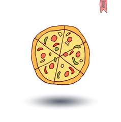 pizza , vector illustration.