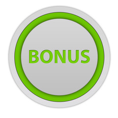 Bonus circular icon on white background