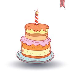 Cake food icon, vector illustration.