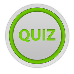 Quiz circular icon on white background