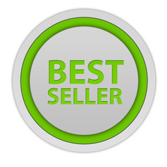 Best seller circular icon on white background