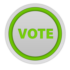 Vote circular icon on white background