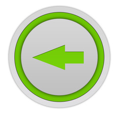Left Arrow circular icon on white background