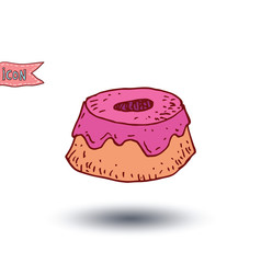 Cake food icon, vector illustration.