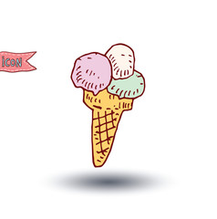 Sweet icon ice cream, vector illustration.