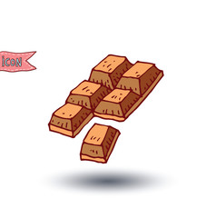 chocolate bar isolated. Hand drawn vector illustration.