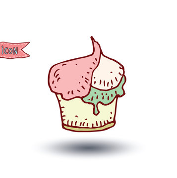 Sweet icon ice cream, vector illustration.