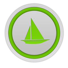 Boat circular icon on white background