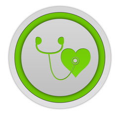 Heart circular icon on white background