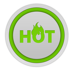 Hot circular icon on white background
