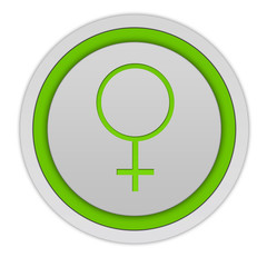 Female circular icon on white background