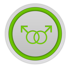 Guy circular icon on white background