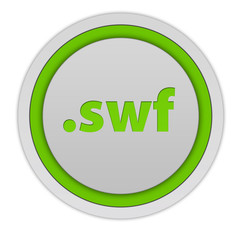 .swf circular icon on white background