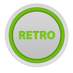 Retro circular icon on white background