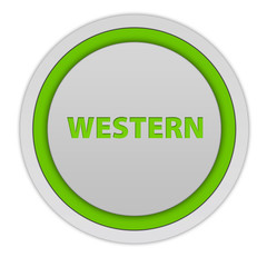 Western circular icon on white background