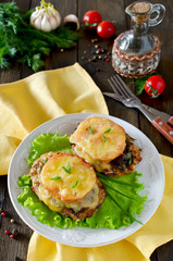 Chicken breast with mushrooms and cheese