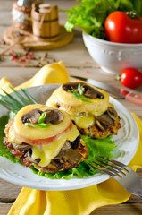 Chicken breast with mushrooms and cheese