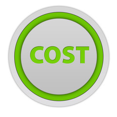 Cost circular icon on white background