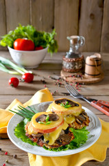 Chicken breast with mushrooms and cheese