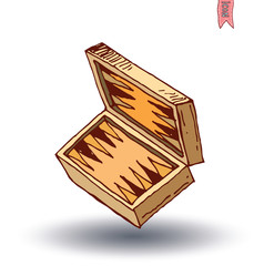 backgammon, hand drawn vector illustration.