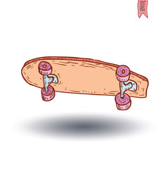skate. Vector illustration hand drawn.