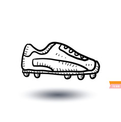 Soccer boots, Sport icon, Hand drawn vector illustration