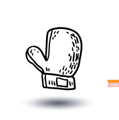 Boxing glove icon, Hand drawn vector illustration.