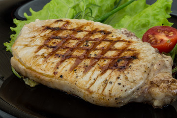 Grilled pork steak