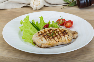Grilled pork steak