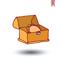lunchbox isolated Back to school, icons, vector illustration.