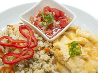 fried rice with scrambled eggs