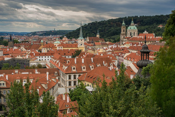 Fototapeta na wymiar Red roofs, Prague panorama
