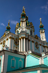 Fototapeta na wymiar Saint Andrew orthodox church, Kiev, Ukraine