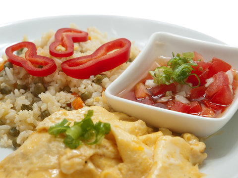 fried rice with scrambled eggs
