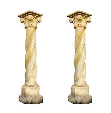 Architectural two columns on a white background