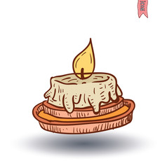 Candle icon, hand drawn vector illustration.