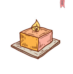 Candle icon, hand drawn vector illustration.