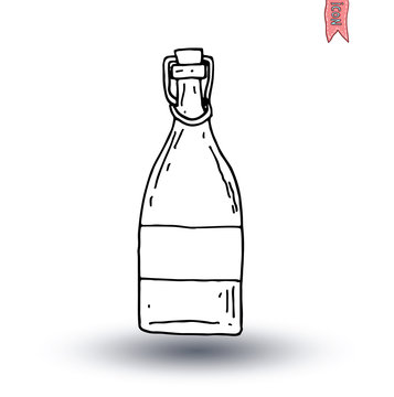 Bottle icon, vector illustration