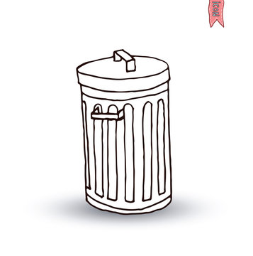 trash can icon, vector illustration