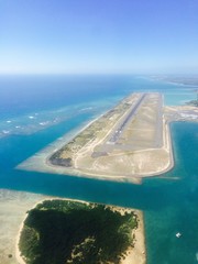 aerial view of the Reef Runway at Honolulu International Airport