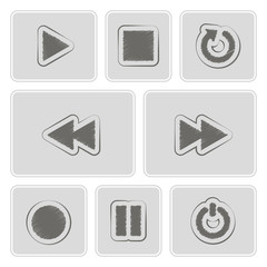 set of monochrome player icons for your design