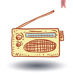 Vintage radio, vector illustration