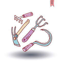 Gardening tools , vector illustration.