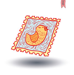 stamp Mail Icon, Hand-drawn vector illustration.
