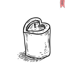 Candle icon, hand drawn vector illustration.