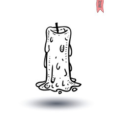 Candle icon, hand drawn vector illustration.